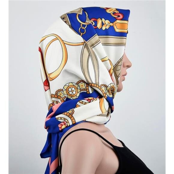 Accessories - 40x40 Inch Extra Large Silk Satin Scarf Tops for Women Head Wraps